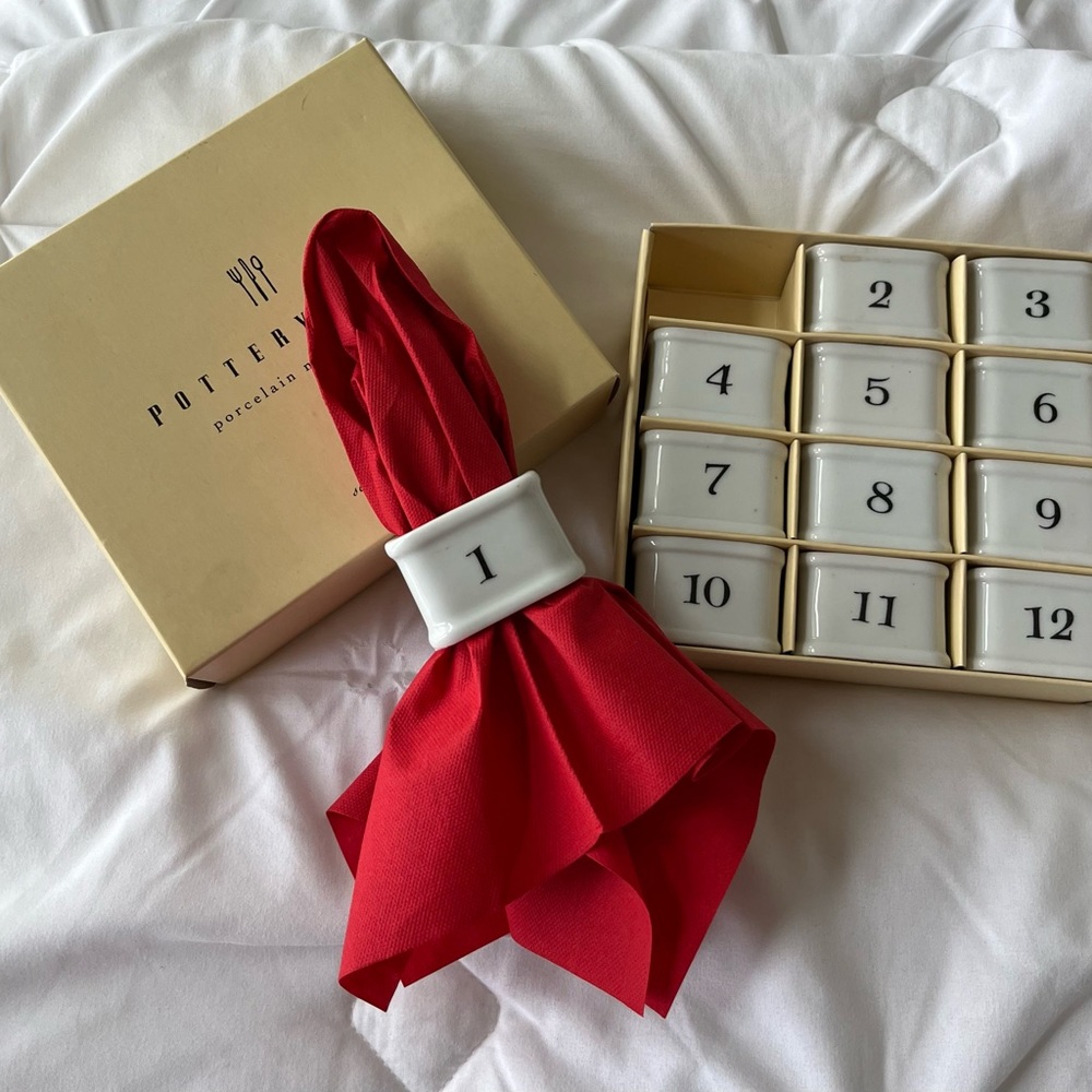 Pottery Barn Porcelain Napkin Rings